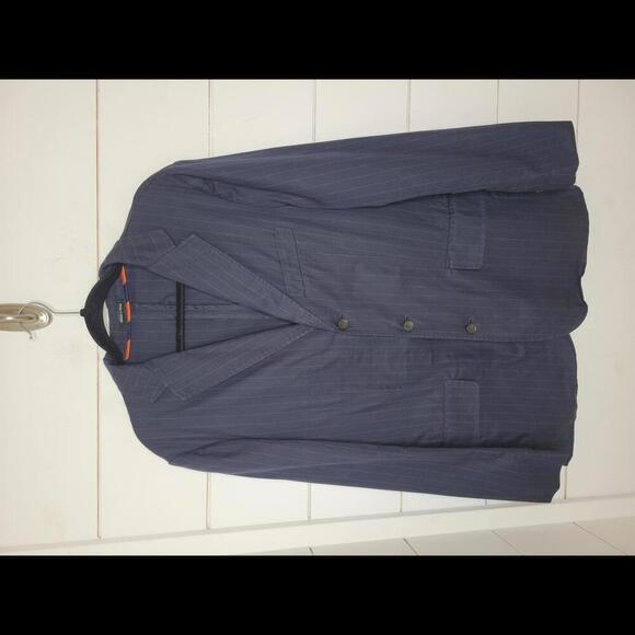 NWT J Crew 40R blue pinstripe cotton blazer. 3 button closure - Picture 1 of 5